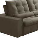 Ver imagem 6 de Sofá Retrátil Reclinável para Sala 3 Lugares 230cm Curie F04 Veludo Marrom Claro - Lyam Decor