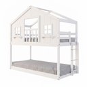 Ver imagem 2 de Beliche Infantil Montessoriano com Varanda Casinha Dos Sonhos Madeira Maciça Branco Megamobilia