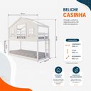 Ver imagem 3 de Beliche Infantil Montessoriano com Varanda Casinha Dos Sonhos Madeira Maciça Branco Megamobilia