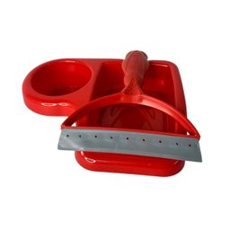 Kit para Pia com Porta Detergente e Rodinho - Vermelho - 1