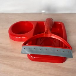 Kit para Pia com Porta Detergente e Rodinho - Vermelho - 2