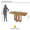 Ver imagem 3 de Mesa de Jantar Retangular 6 Lugares Tampo MDF 170cm Sintonia Marrom Amêndoa Clean/Off White