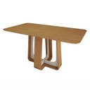 Ver imagem 2 de Mesa de Jantar Retangular 6 Lugares Tampo MDF 170cm Sintonia Marrom Amêndoa Clean/Off White