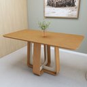 Ver imagem 1 de Mesa de Jantar Retangular 6 Lugares Tampo MDF 170cm Sintonia Marrom Amêndoa Clean/Off White