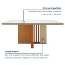 Ver mais imagens de Mesa de Jantar Retangular 6 Lugares Tampo com Vidro 170cm Astrid Bege Amêndoa Clean/Off White
