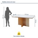 Ver imagem 4 de Mesa de Jantar Retangular 6 Lugares Tampo com Vidro 170cm Astrid Bege Amêndoa Clean/Off White