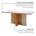 Ver imagem 5 de Mesa de Jantar Retangular 6 Lugares Tampo com Vidro 170cm Astrid Bege Amêndoa Clean/Off White