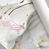 Papel de Parede Painel 3D Mármore Branco Brilho Ouro 2M Revestimento Auto Colante Marmorizado - 4