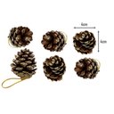 Ver imagem 2 de Kit Pinha Natural de Natal Glitter Dourado 4cm 24 Peças - Magizi