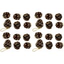 Ver imagem 1 de Kit Pinha Natural de Natal Glitter Dourado 4cm 24 Peças - Magizi