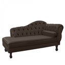 Ver imagem 1 de Recamier Sofá Divã Com Pés Retro 180X80 - Elã:Suede Marrom