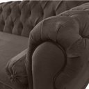 Ver imagem 3 de Recamier Sofá Divã Com Pés Retro 180X80 - Elã:Suede Marrom