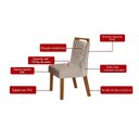 Ver imagem 6 de Conjunto Sala de Jantar Mesa Marialice com 4 Cadeiras Atena Cinamomo-Tampo Vidro/MDF /Off White/Bege