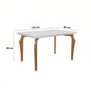 Ver imagem 3 de Conjunto Sala de Jantar Mesa Marialice com 4 Cadeiras Atena Cinamomo-Tampo Vidro/MDF /Off White/Bege