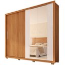 Ver imagem 2 de Guarda-roupa Casal Moviment 2 Portas 4 Gavetas com Espelho Freijó/off White - Caemmun