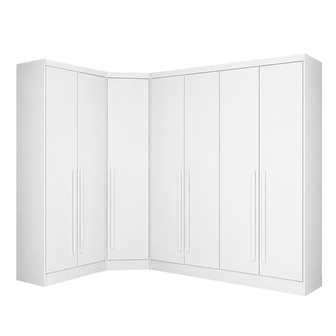 Guarda-Roupa Modulado de Canto Oblíquo 7 Portas 6 Gavetas 100% MDF Cairo