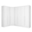 Ver imagem 2 de Guarda-Roupa Modulado de Canto Oblíquo 7 Portas 6 Gavetas 100% MDF Cairo Branco/Neve
