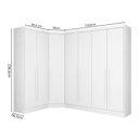 Ver imagem 3 de Guarda-Roupa Modulado de Canto Oblíquo 7 Portas 6 Gavetas 100% MDF Cairo Branco/Neve
