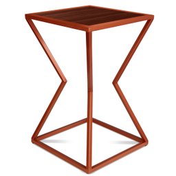 Mesa de Canto Lateral Alta Quadrada para Sala Austria - Cobre Villandry - 6