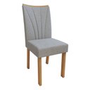 Ver imagem 3 de Conjunto Sala de Jantar 6 Lugares Retangular Tampo MDF no Glass Mesa Luar com Cadeiras Apogeu Marrom Amêndoa Clean/Off White/Cinza