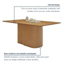 Ver imagem 5 de Conjunto Sala de Jantar 6 Lugares Retangular Tampo MDF no Glass Mesa Luar com Cadeiras Apogeu Marrom Amêndoa Clean/Off White/Avelâ