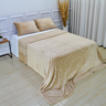 Manta de Microfibra Casal Antialérgica Soft Alto-relevo Floral 2,20m X 2,50m Bege - 1