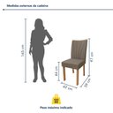 Ver imagem 4 de Conjunto Sala de Jantar 6 Lugares Retangular Tampo MDF no Glass Mesa Luar com Cadeiras Apogeu Marrom Amêndoa Clean/Off White/Bege