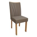 Ver imagem 6 de Conjunto Sala de Jantar 6 Lugares Retangular Tampo MDF no Glass Mesa Luar com Cadeiras Apogeu Marrom Amêndoa Clean/Off White/Bege