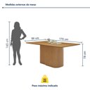 Ver imagem 3 de Conjunto Sala de Jantar 6 Lugares Retangular Tampo MDF no Glass Mesa Luar com Cadeiras Apogeu Marrom Amêndoa Clean/Off White/Bege