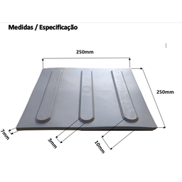 KIT 10 PÇS PISO TÁTIL DIRECIONAL PVC 25X25 ARGAMASSADO AM - 4