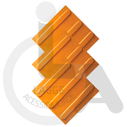 KIT 10 PÇS PISO TÁTIL DIRECIONAL PVC 25X25 ARGAMASSADO AM - 2