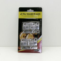 Kit 2 Fechos Travas Tramela Deslizantes de Aço Inoxidável para Porta Armário 6,5cm Fechadura Facil N - 7