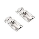 Ver imagem 1 de Kit 2 Fechos Travas Tramela Deslizantes de Aço Inoxidável para Porta Armário 6,5cm Fechadura Facil N