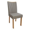 Ver imagem 4 de Conjunto Sala de Jantar 6 Lugares Retangular Tampo MDF no Glass Mesa Luar com Cadeiras Apogeu Marrom Amêndoa Clean/Off White/Capuccino