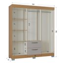 Ver imagem 3 de Cômoda 868 4 Gavetas e 1 Porta com Guarda Roupa Casal Tóquio 6 Portas Damasco Off White - Poquema