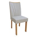 Ver imagem 6 de Conjunto Sala de Jantar 6 Lugares Retangular Tampo MDF no Glass Mesa Luar com Cadeiras Apogeu Marrom Amêndoa Clean/Off White/Bege