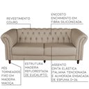 Ver imagem 2 de Sofá 3 Lugares Bérgamo 220cm Couro Bege