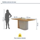 Ver imagem 3 de Conjunto Sala de Jantar 6 Lugares Retangular Tampo MDF no Glass Mesa Luar com Cadeiras Apogeu Marrom Off White/Amêndoa Clean/Bege