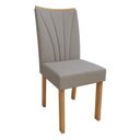 Ver imagem 6 de Conjunto Sala de Jantar 6 Lugares Retangular Tampo MDF no Glass Mesa Luar com Cadeiras Apogeu Marrom Off White/Amêndoa Clean/Creme