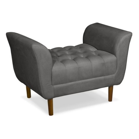 Recamier Banco Grécia 90 cm Design Versátil para Quarto Cinza