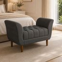 Ver imagem 2 de Recamier Banco Grécia 90 cm Design Versátil para Quarto Cinza