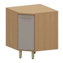 Ver imagem 1 de Balcão para Cozinha Canto Diagonal 100% MDF 1 Porta Dulce Freijó/Cinnamon