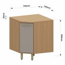 Ver imagem 3 de Balcão para Cozinha Canto Diagonal 100% MDF 1 Porta Dulce Freijó/Cinnamon
