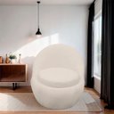 Ver imagem 1 de Poltrona Orgânica Sala e Escritório Confortável e Reforçada Bouclé Branco