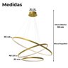 Lustre Pendente de Teto Led Orbital 3 Anéis Saturno Dourado - 5