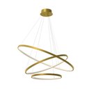 Ver imagem 1 de Lustre Pendente de Teto Led Orbital 3 Anéis Saturno Dourado