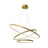 Lustre Pendente de Teto Led Orbital 3 Anéis Saturno Dourado - 1