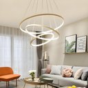 Ver imagem 2 de Lustre Pendente de Teto Led Orbital 3 Anéis Saturno Dourado