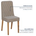 Ver mais imagens de Conjunto Sala de Jantar 4 Lugares Retangular Tampo MDF Mesa Apogeu com Cadeiras Luar Marrom Amêndoa Clean/Off White/Naturale Creme