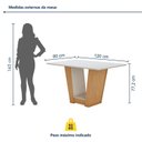 Ver imagem 3 de Conjunto Sala de Jantar 4 Lugares Retangular Tampo MDF Mesa Apogeu com Cadeiras Luar Marrom Amêndoa Clean/Off White/Linho Rinzai Bege